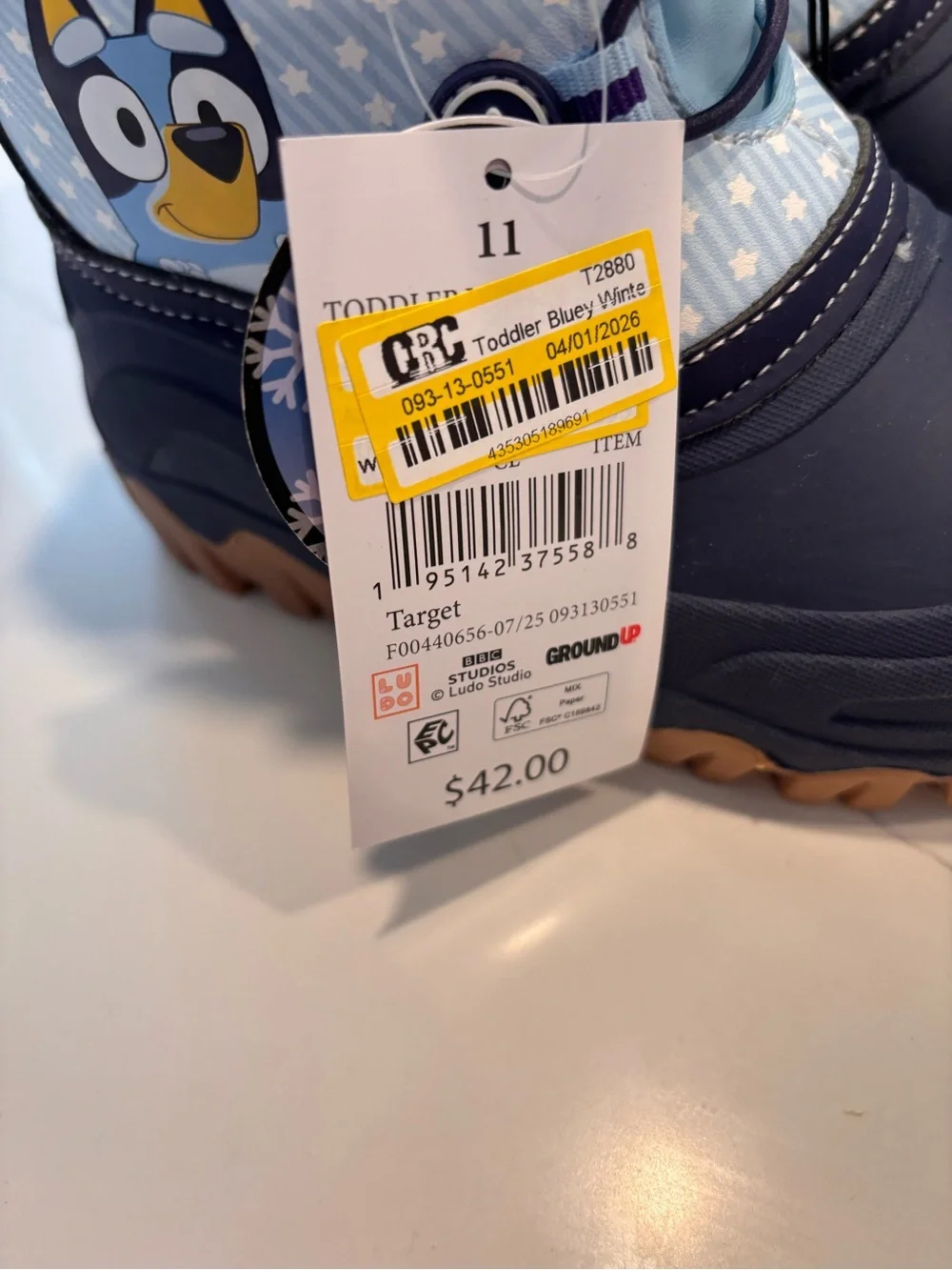 Target Bluey Kids Snow Boots in Light Blue & Navy